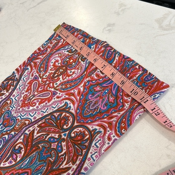 120% Lino Linen Wide Leg Trouser Pants Women’s Paisley Size 42 Pink Purple Red - Picture 17 of 17